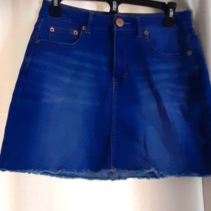 Jean mini skirt distressed sz 9 NOBO MID RISE 4 pocket